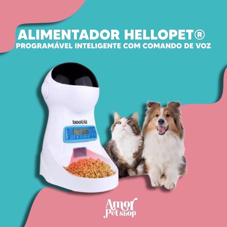 Alimentador HELLOPET® Programável Inteligente com Comando de Voz