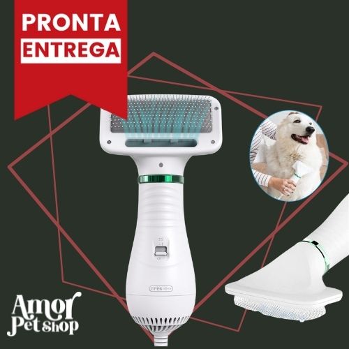 Secador Pet FLUFFY com Escova 2 em 1 (Tecnologia Alemã)