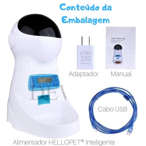 Alimentador HELLOPET® Programável Inteligente com Comando de Voz