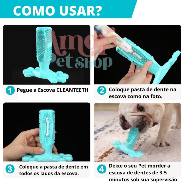 Escova de Dentes para Cães CLEANTEETH