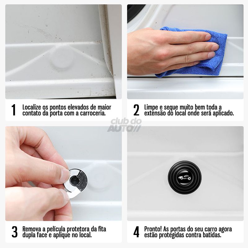 SoftBump™ Amortecedor de Porta Anti Impacto Anti Ruído - 4 Pçs