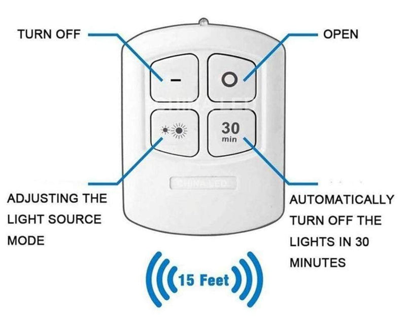 Lâmpada led para guarda-roupa, luz noturna com controle remoto ajustável