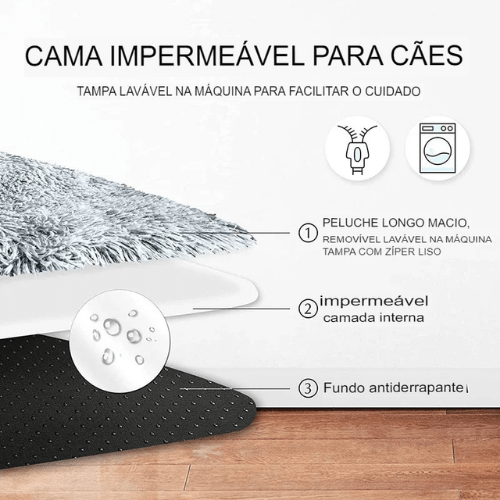 PlushConfort: Cama para Cães e Gatos Ultra Macia