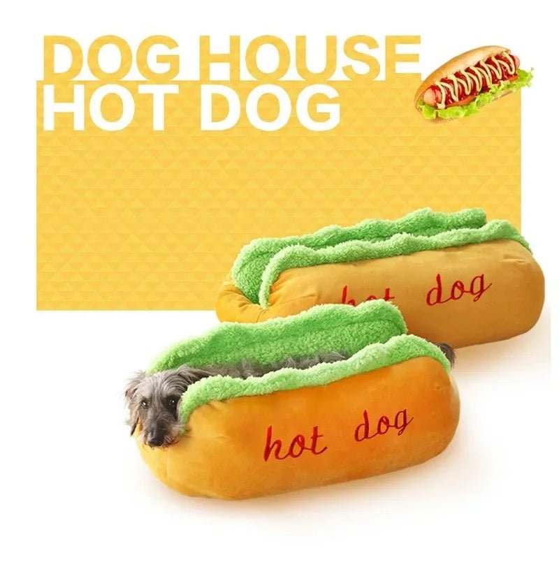 DogDelícia Conforto: Cama para Cães Estilo Hot Dog para Pets - Aconchegante e Lavável