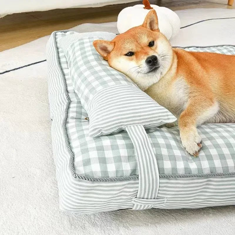 SoftWash Luxo: Sofá-Cama Lavável para Cães e Gatos - Almofada Confortável com Capa Removível