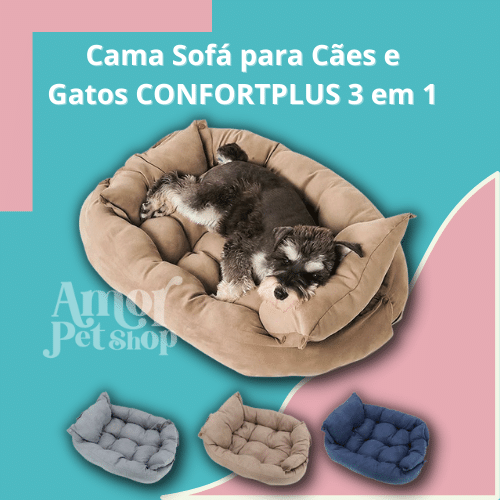 Cama Sofá para Cães e Gatos CONFORTPLUS 3 em 1