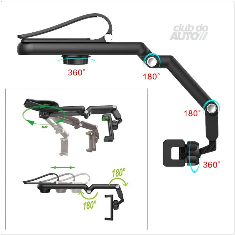 Suporte para Celular Veicular 360 Retrátil Club do Auto CDA156